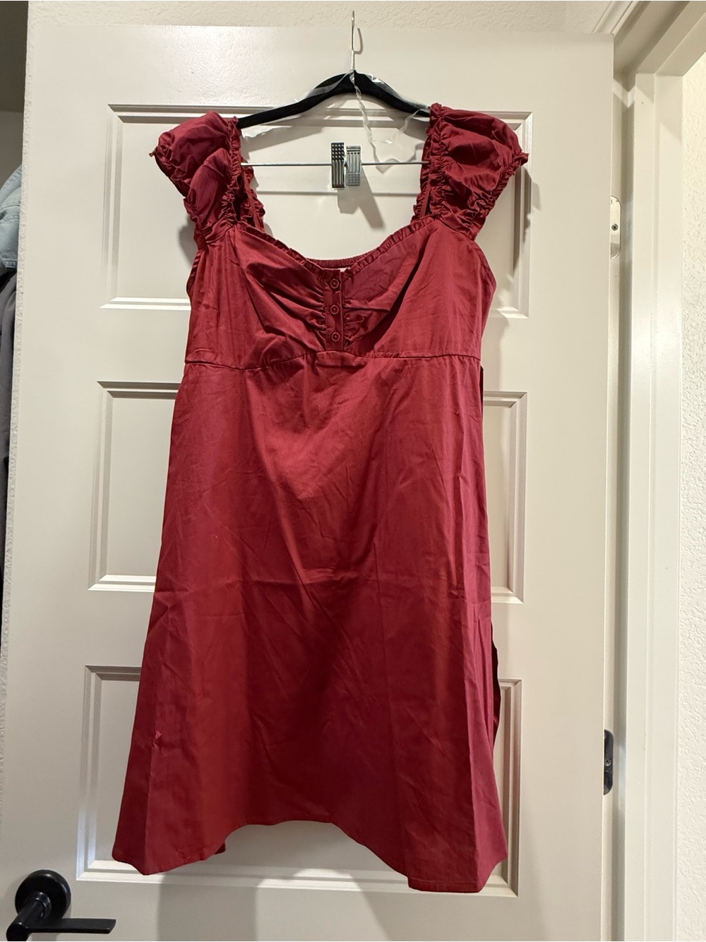 No Boundaries Red Ruffled Strap Chemise